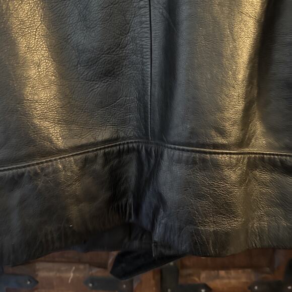 Vintage 80s cropped Espinoza’a Leather Motorcycle Leather Jacket size 46 - Picture 9 of 11